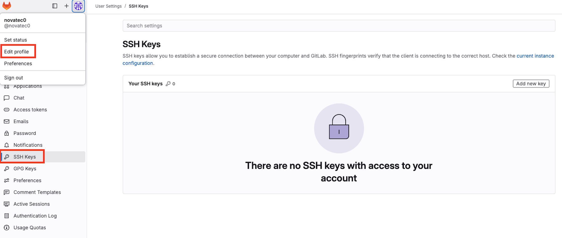 SSHKeySettings